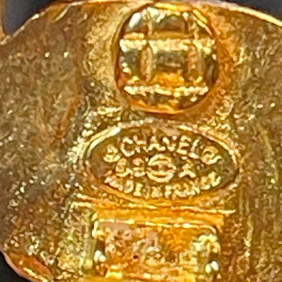 Chanel Vintage 24K Gold Plated and Silver Square Bead Clip-On Earrings- Preowned - Picture 12 of 12